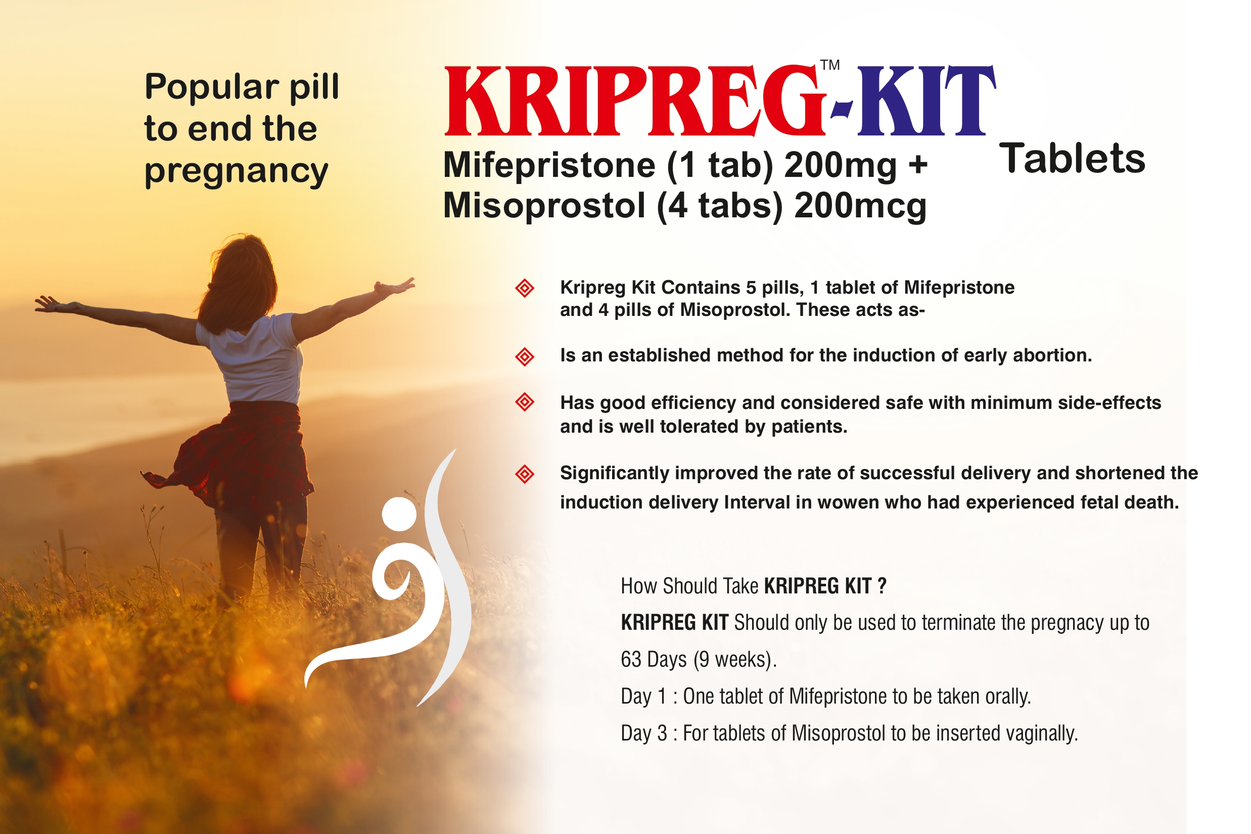 KRIPREG-KIT (Mifepristone + Misoprostol)